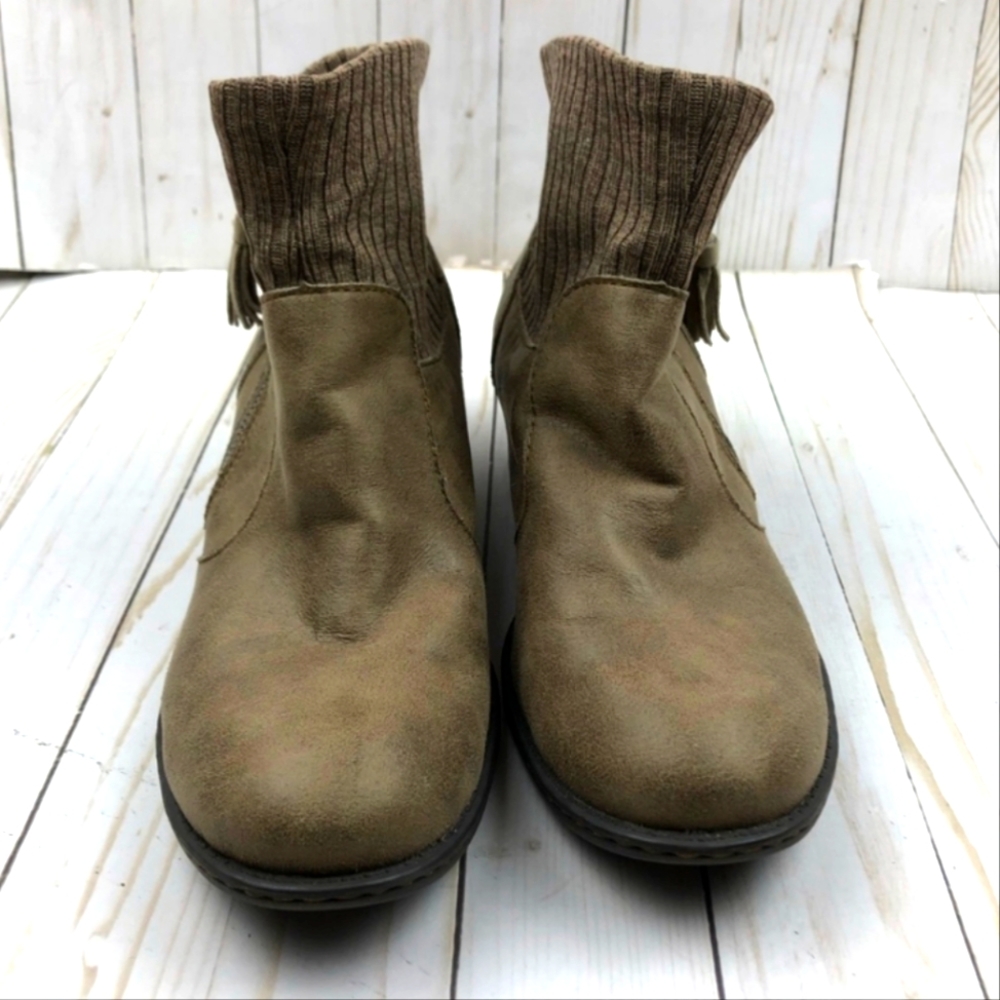 BOC Taupe Gray Knit Ankle Boot Bootie Size 10 price firm